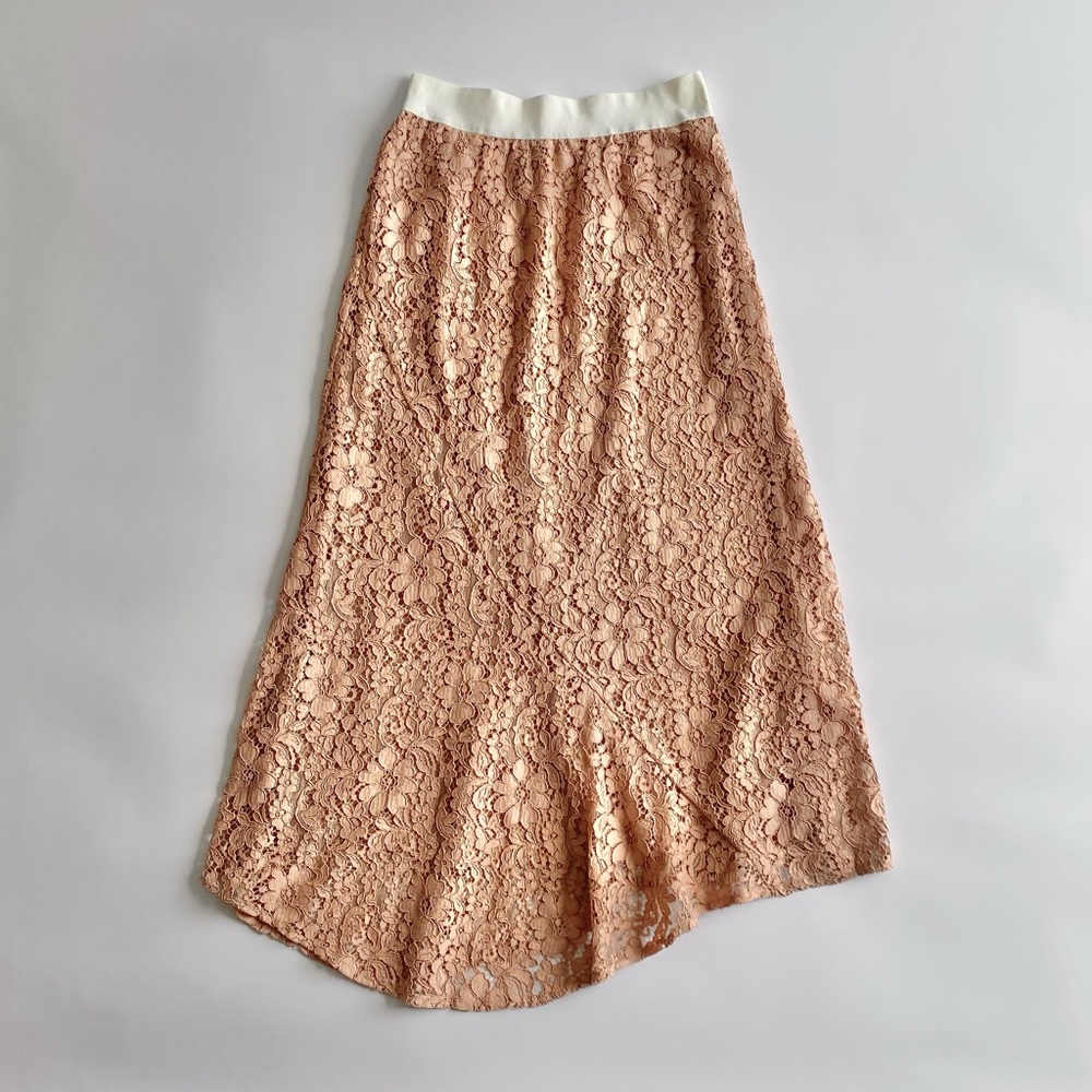 Vintage BluGirl Asymmetrical Lace Maxi Skirt